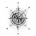 compass with native arrow tattoo design idea