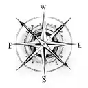 compass with native arrow tattoo design idea