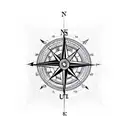 compass with native arrow tattoo design idea