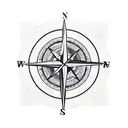compass with native arrow tattoo design idea