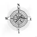 compass with native arrow tattoo design idea