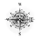 compass with native arrow tattoo design idea