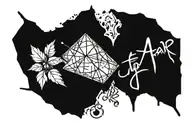 fear is a liar written in handwriting with a diamond at each end tattoo design idea