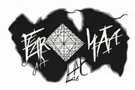 fear is a liar written in handwriting with a diamond at each end tattoo design idea