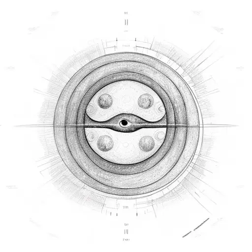 A minimalist sketch of a horseshoe sun and moon with delicate linework and shading tattoo design idea