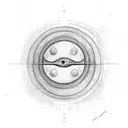 A minimalist sketch of a horseshoe sun and moon with delicate linework and shading tattoo design idea