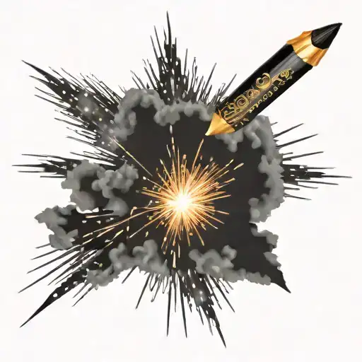 fireworks exploding tattoo design idea
