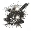 fireworks exploding tattoo design idea