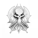 ghost smoking a joint tattoo design idea