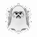 ghost smoking a joint tattoo design idea