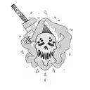 ghost smoking a joint tattoo design idea