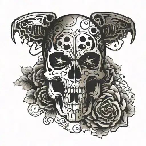 punisher scull decorated tattoo design idea