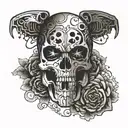 punisher scull decorated tattoo design idea