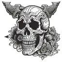 punisher scull decorated tattoo design idea