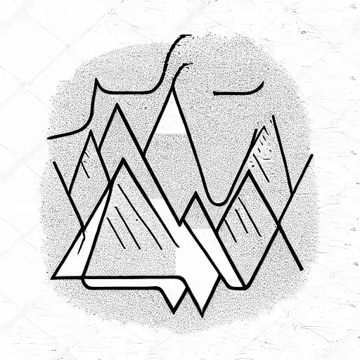 drawn mountain with a fermata symbol tattoo design idea
