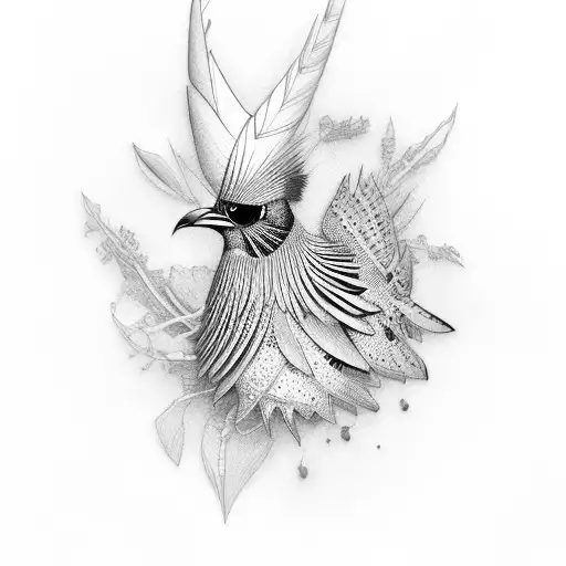 Victoria Crowned Pigeon tattoo design idea