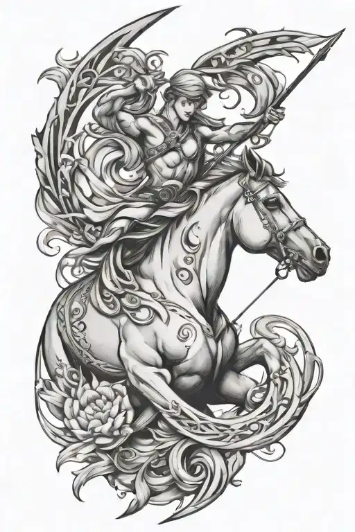 Sagittarius Aquarius tattoo design idea
