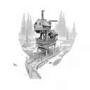 burning bridges  tattoo design idea