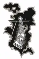 Masonic square and compass tattoo design idea