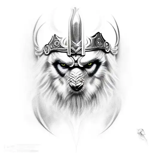 odin with raven tattoo design idea