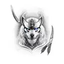 odin with raven tattoo design idea