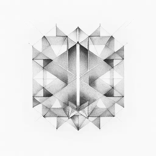 Combine elements of Bauhaus and Art Deco in a minimalist tattoo design inspired by architecture. tattoo design idea