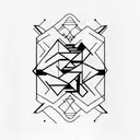 Design a minimalist tattoo featuring the iconic Futura font, incorporating elements of architecture and industrial design. tattoo design idea