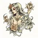 ghost girl sheet  tattoo design idea