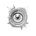 eye with birth chart around tattoo design idea