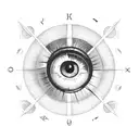 eye with birth chart around tattoo design idea