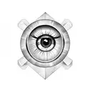 eye with birth chart around tattoo design idea