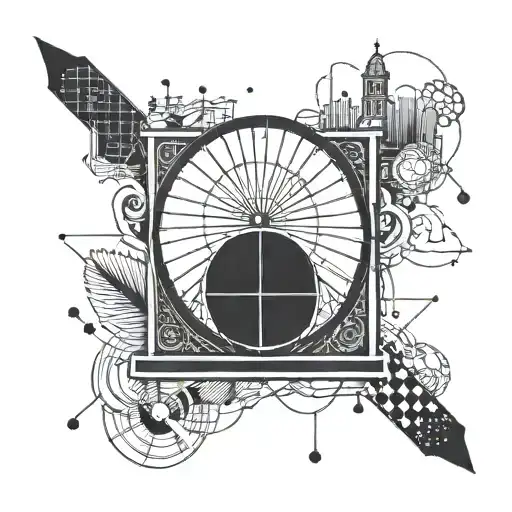 An economic graph shaped like a trampoline pointing tattoo design idea