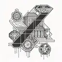 An economic graph shaped like a trampoline stamp that says "control tattoo design idea