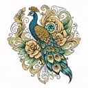 arm band with peacock reference hidden tattoo design idea
