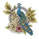 arm band with peacock reference hidden tattoo design idea