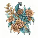 arm band with peacock reference hidden tattoo design idea