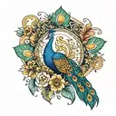 arm band with peacock reference hidden tattoo design idea