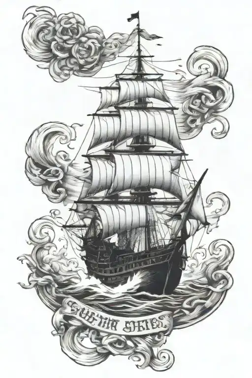 burn the ships simple  tattoo design idea