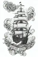 burn the ships simple  tattoo design idea