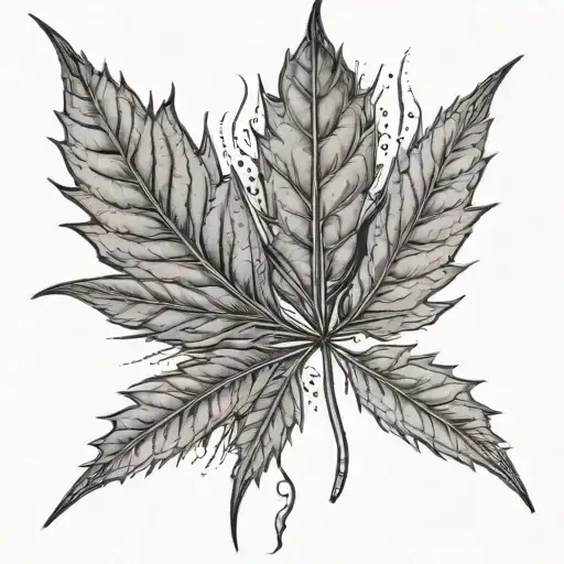 marijuana leaf morphing tattoo design idea