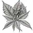 marijuana leaf morphing tattoo design idea