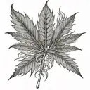 marijuana leaf morphing tattoo design idea