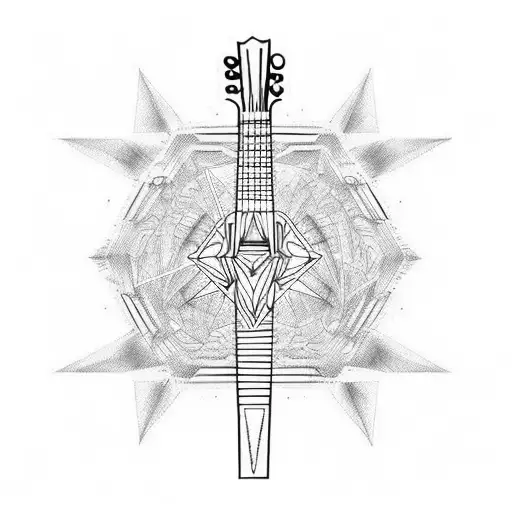 mathematical guitar tattoo design idea