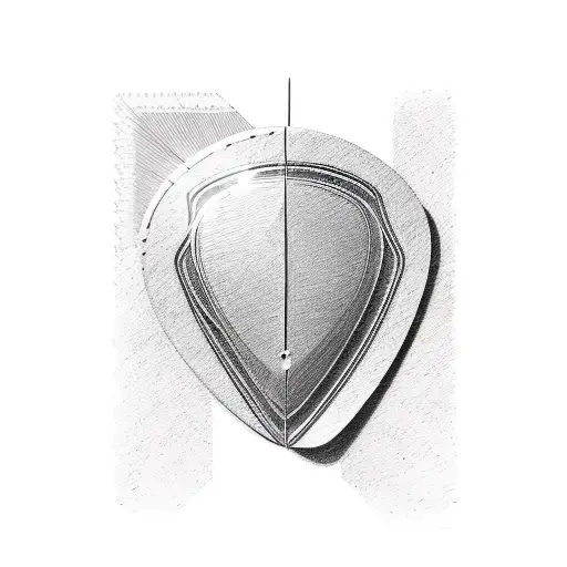 A guitar pick with a mathematical formula engraved on it tattoo design idea