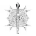 mathematical guitar tattoo design idea