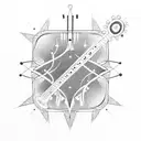 mathematical guitar tattoo design idea