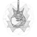 mathematical guitar tattoo design idea