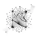 A minimalist tattoo of a graph with musical notes plotted as data points tattoo design idea