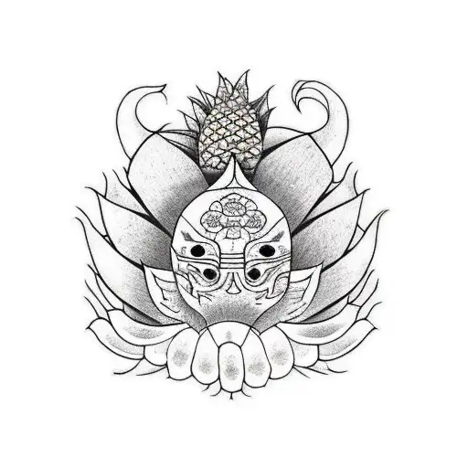 piña y mango tattoo design idea