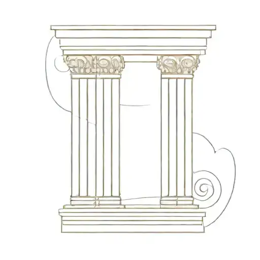 ionic column line drawing tattoo design idea